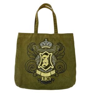 Vintage Juicy Couture Tote Olive Green Vintage Y2K Embroidered J Crest Bag
